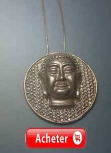bouddha medaille pendentif argent